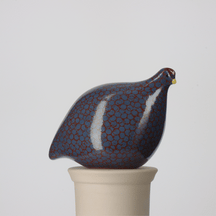 Les Ceramiques de Lussan Quail Standing - Blue/Red