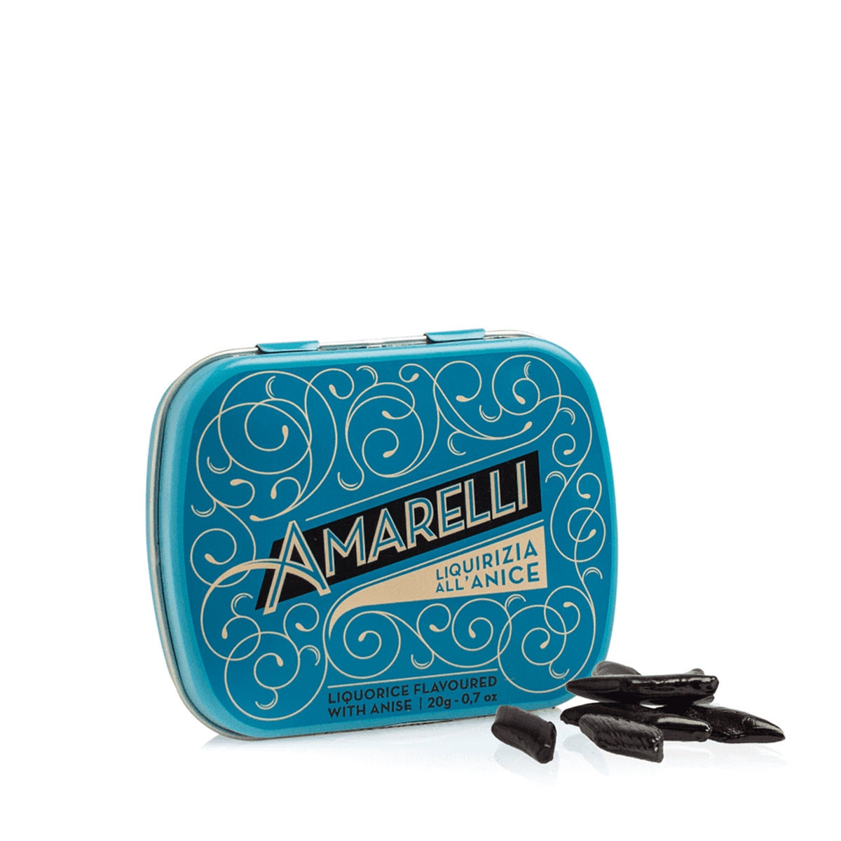 Amarelli Anise Liquorice Tin (Sky) 20g Official Stockist