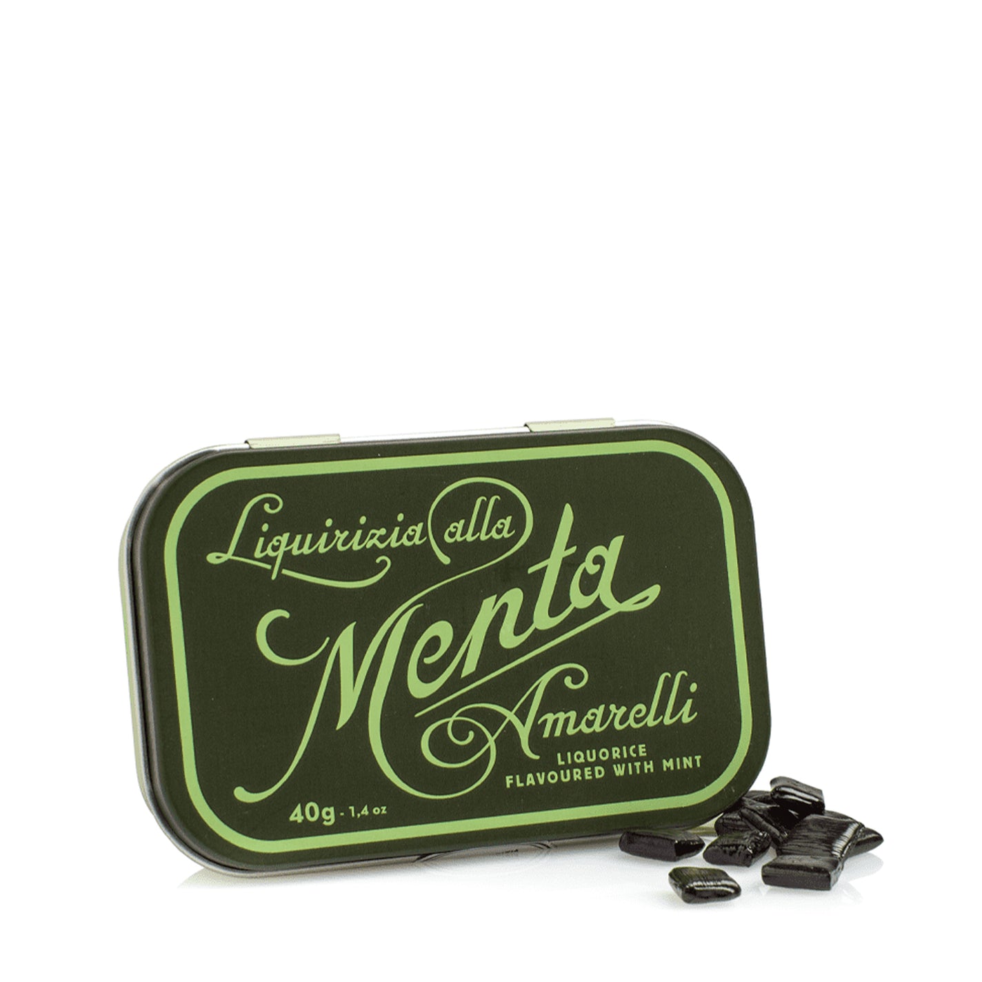Amarelli Mint Liquorice Tin (Green) - 40g