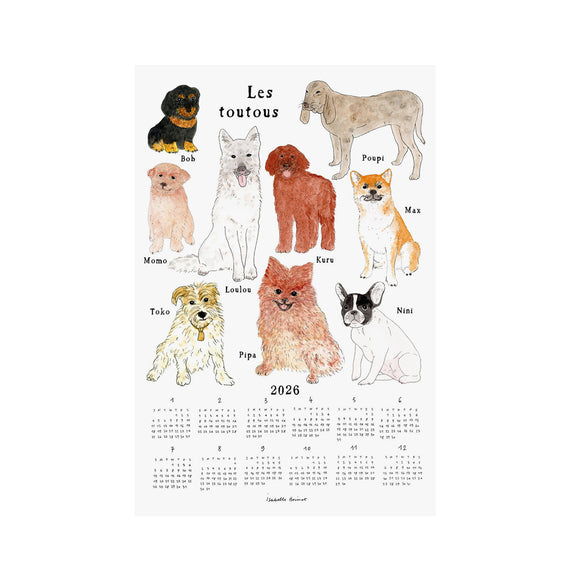 Fog Linen Work 2026 Linen Tea Towel Calendar: Lovely Doggies