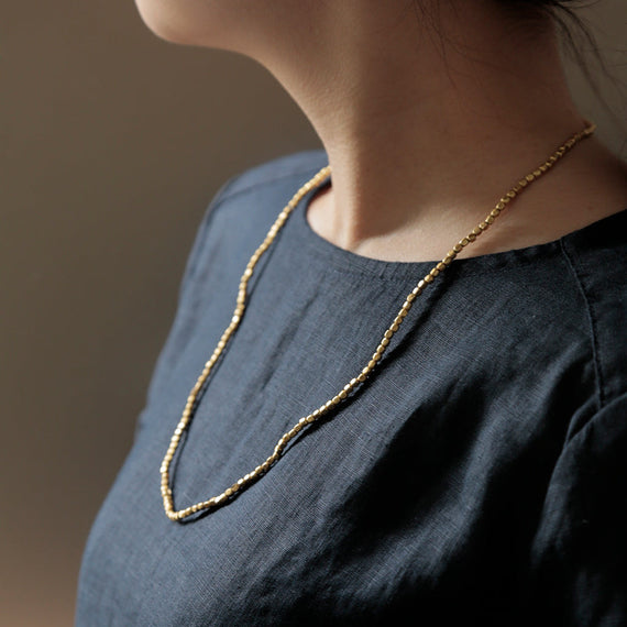 Fog Linen Work Brass Beads Necklace (S)