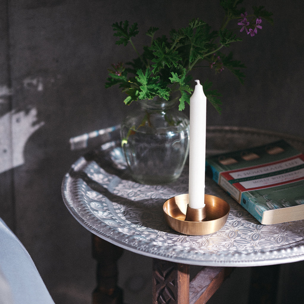 Fog Linen Work Brass Candle Holder: Classic