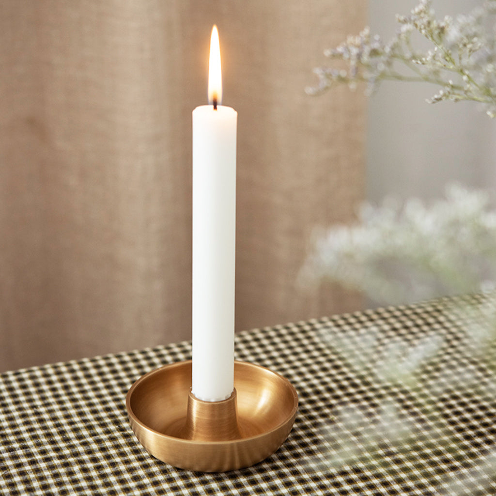 Fog Linen Work Brass Candle Holder: Classic