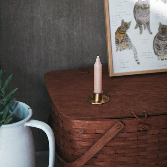 Fog Linen Work Brass Candle Holder: Octagon