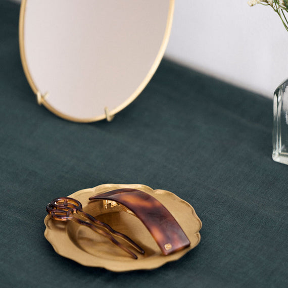 Fog Linen Work Brass Ruffle Edge Tray (S)