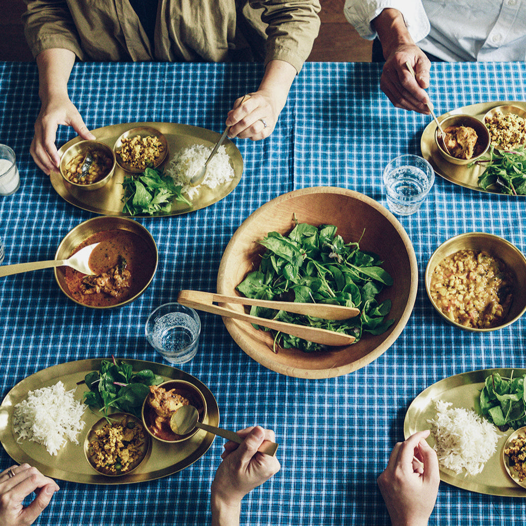 Fog Linen Work Brass Oval Tray (M)