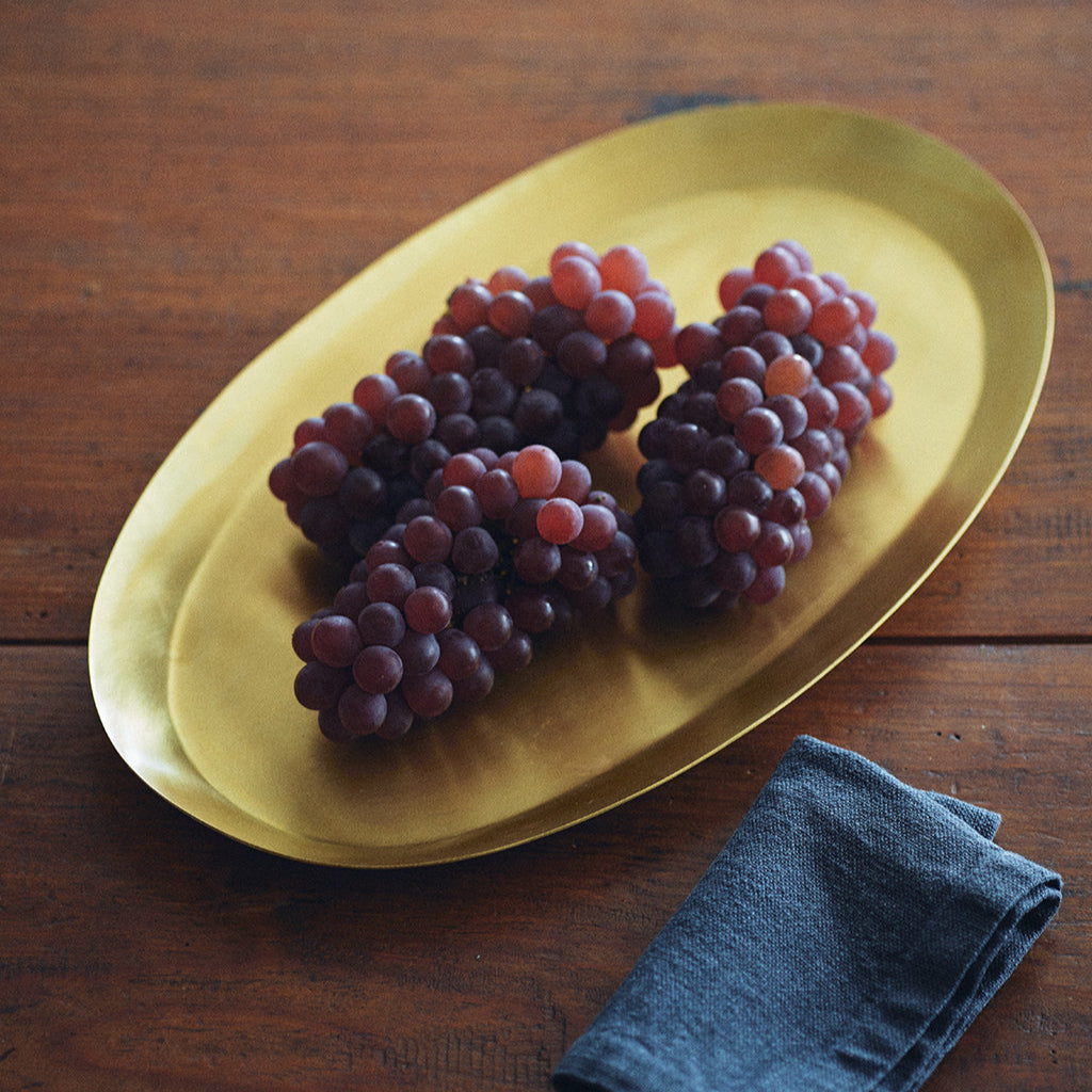 Fog Linen Work Brass Oval Tray (M)