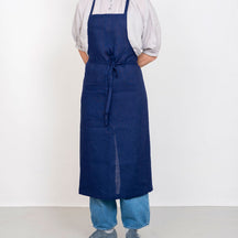 Fog Linen Work Linen Full Apron: Blue Violet