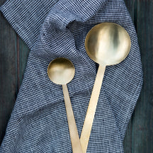Fog Linen Work Linen Tea Towel: Houndstooth Check