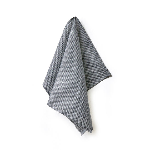 Fog Linen Work Linen Tea Towel: Houndstooth Check