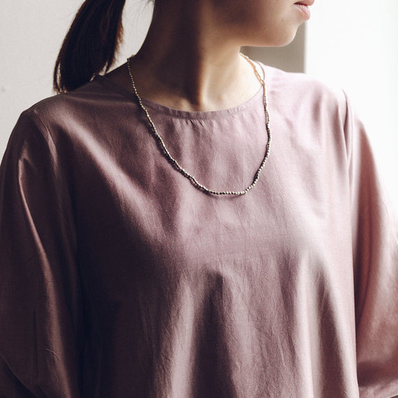 Fog Linen Work Silver Beads Necklace (S)