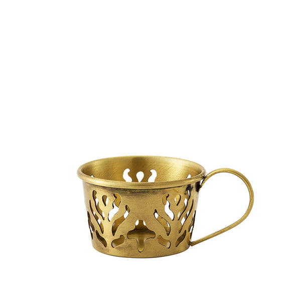 Fog Linen Work Brass Tealight Candle Cup: Patterned