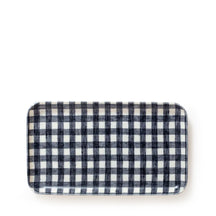 Fog Linen Work Navy White Check Tray - Small