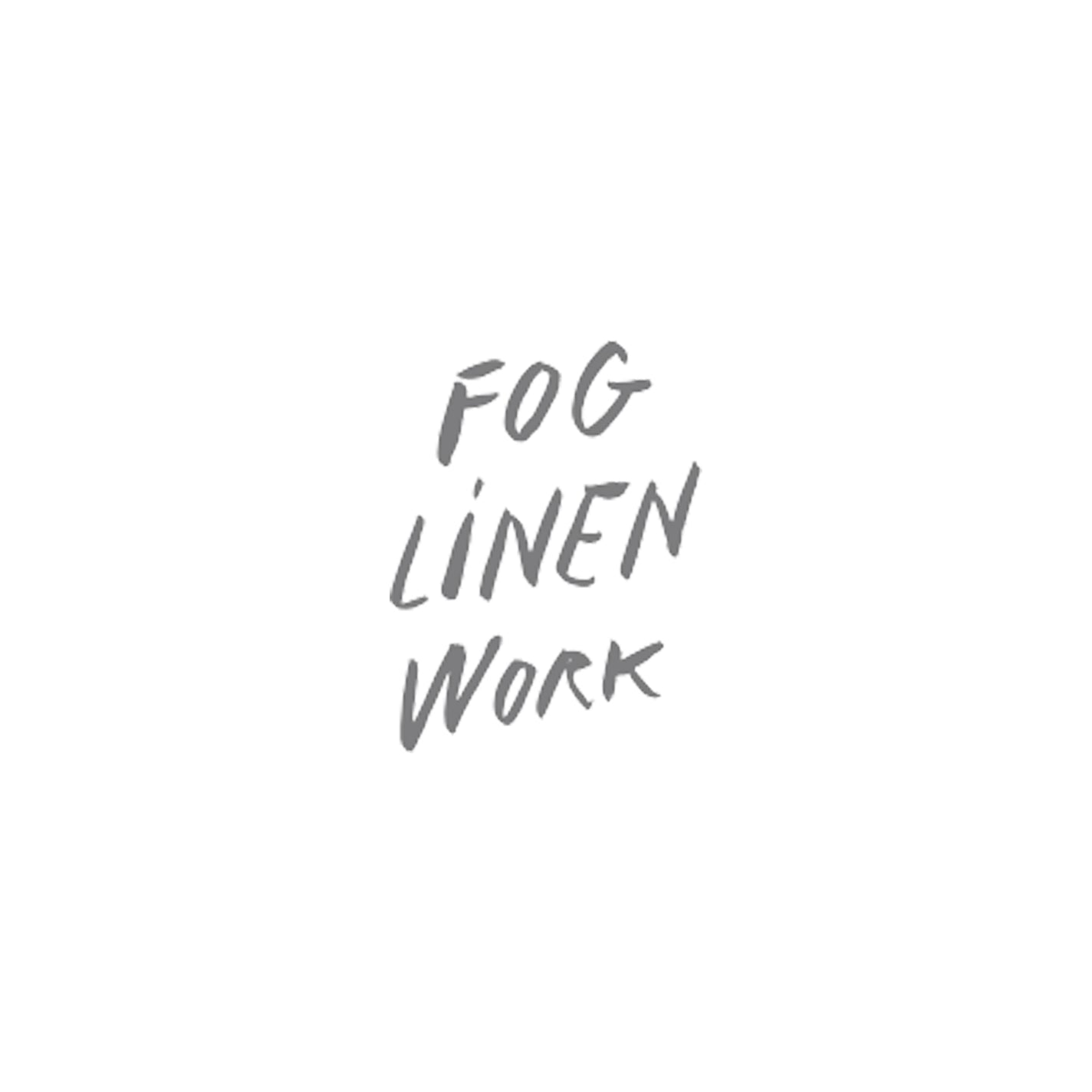 Fog Linen Work Linen Table Cloth (L): Grey White Stripe