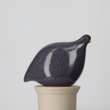 Les Ceramiques de Lussan Quail Standing - Blue/Red