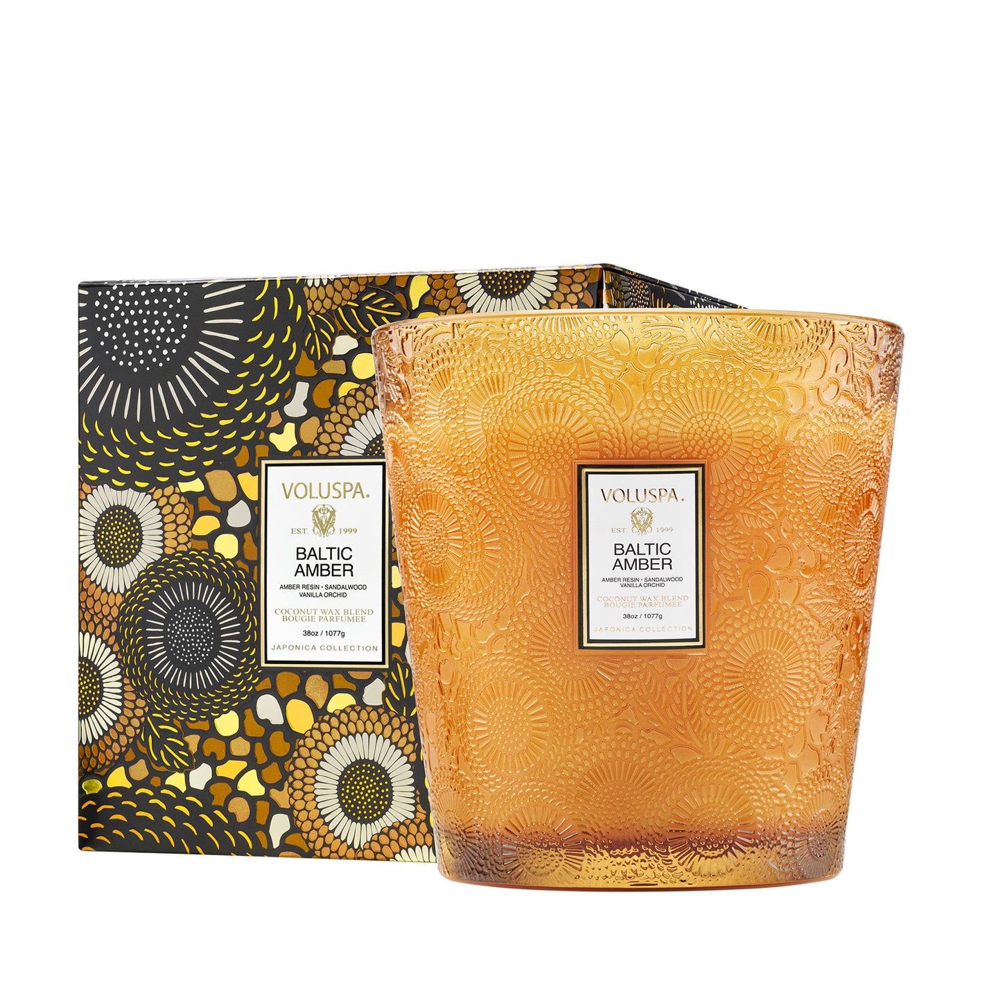 VOLUSPA Baltic Amber Boxed 3 Wick Hearth Candle