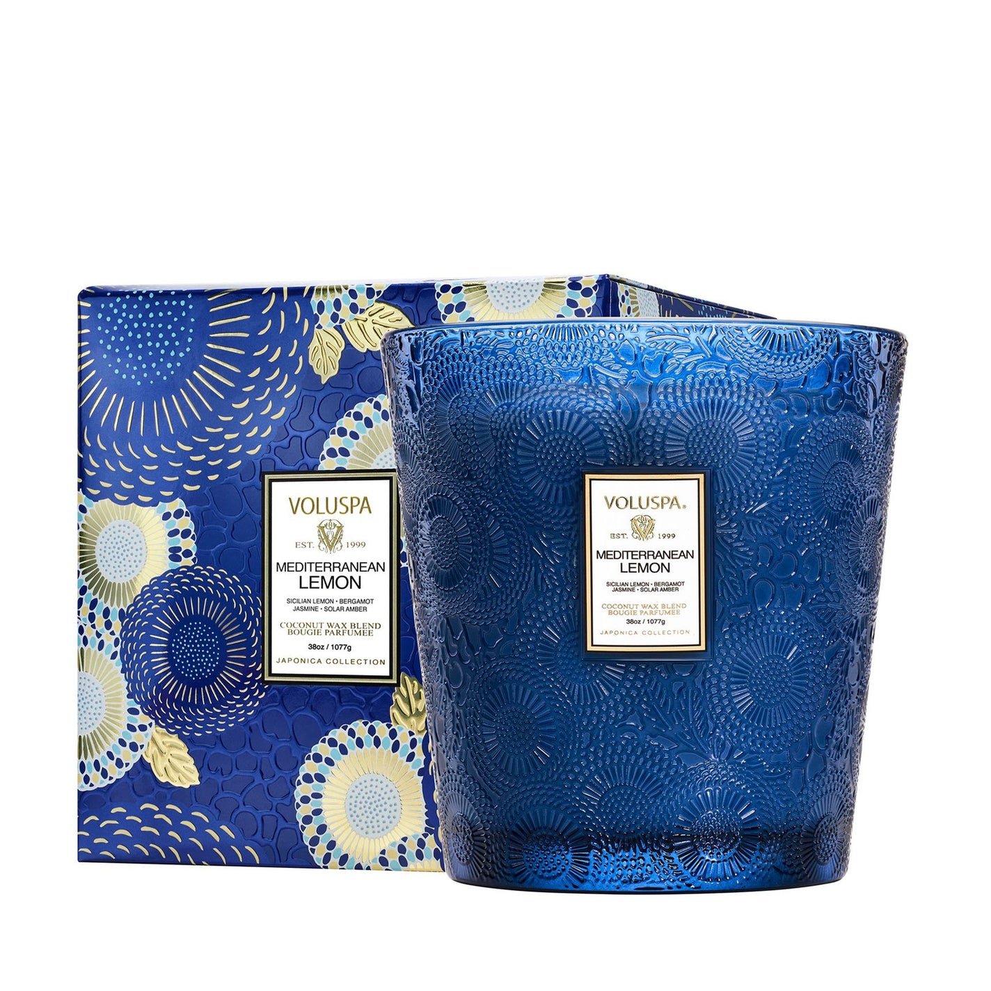 VOLUSPA Mediterranean Lemon Boxed 3 Wick Hearth Candle