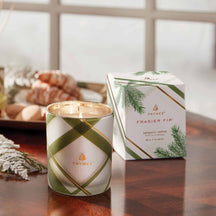 Thymes Frasier Fir Plaid Boxed Candle