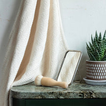 Fog Linen Work Herringbone Cotton Towel (L)