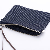 Fog Linen Work Canna Pouch - Navy Pinstripe