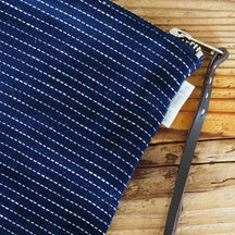 Fog Linen Work Canna Pouch - Navy Pinstripe