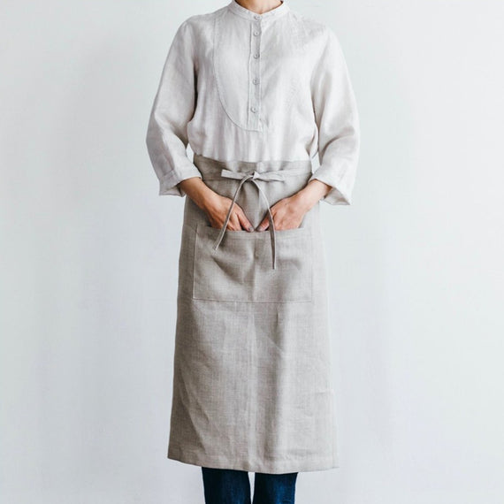 Fog Linen Work Linen Garçon Apron: Natural