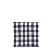 Fog Linen Work Linen Coaster: Navy White Check