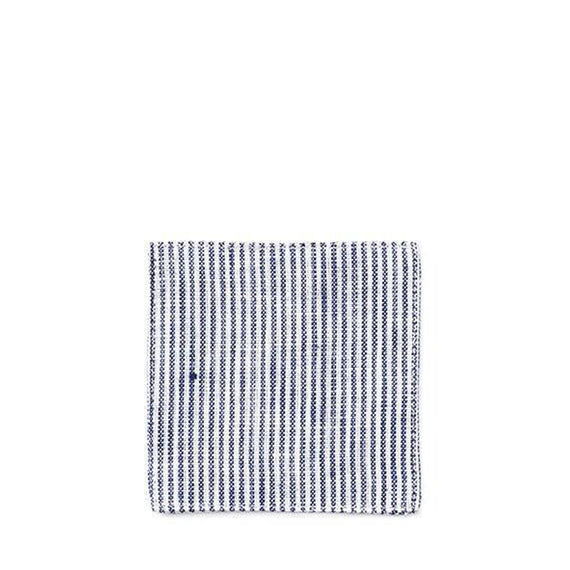 Fog Linen Work Linen Coaster: White Blue Seersucker