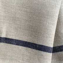 Fog Linen Work Thick Linen Tea Towel: Natural Navy Stripe