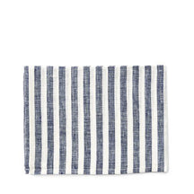 Fog Linen Work Linen Tea Towel: White Blue Stripe