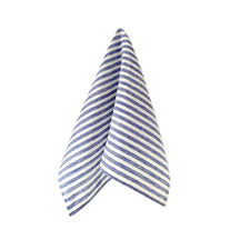 Fog Linen Work Linen Tea Towel: White Blue Stripe