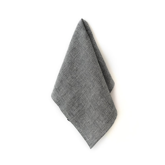 Fog Linen Work Linen Tea Towel: Glen Check