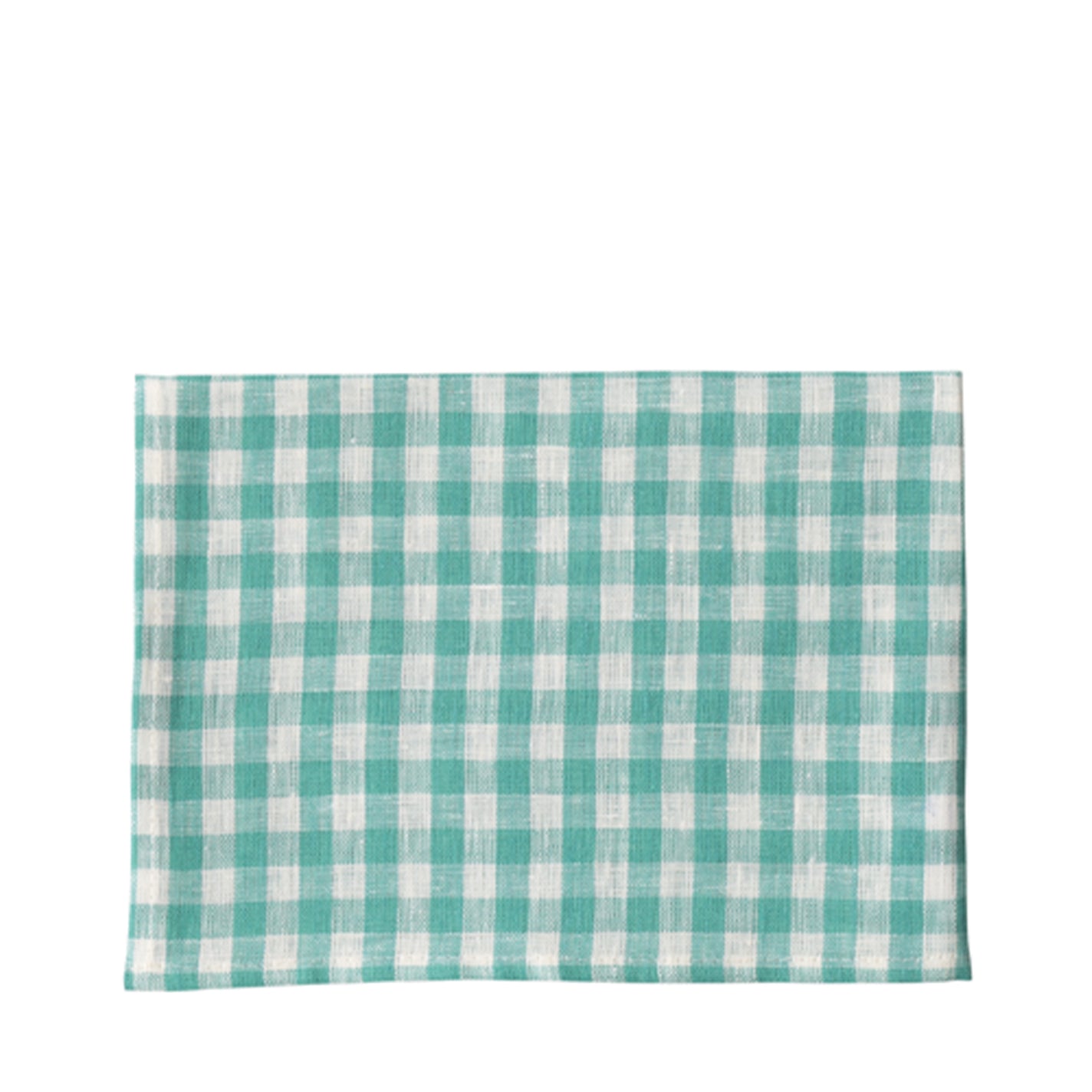 Fog Linen Work Tea Towel - Green Check