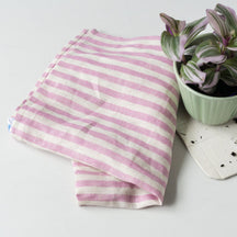 Fog Linen Work Tea Towel - Michele Pink Stripe