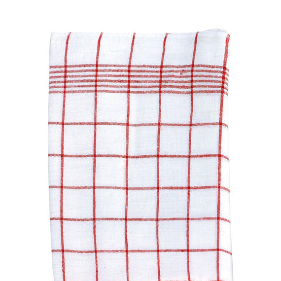 Redecker + Kracht Linen Tea Towel - Red Check