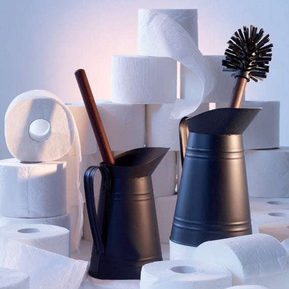 Redecker Metal Toilet Brush Set - Black