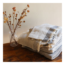 Ten i muhou Heather Stripe Bath Towel - Beige