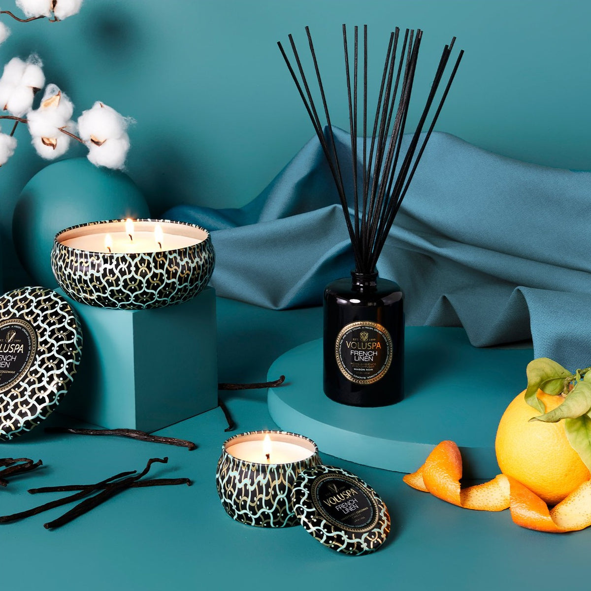 VOLUSPA French Linen Decorative Candle Official Stockist