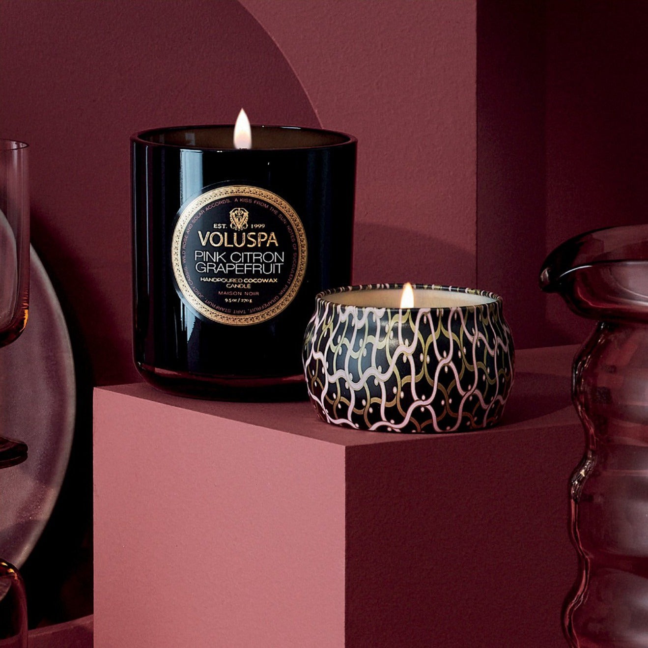 VOLUSPA Pink Citron Grapefruit Decorative Candle
