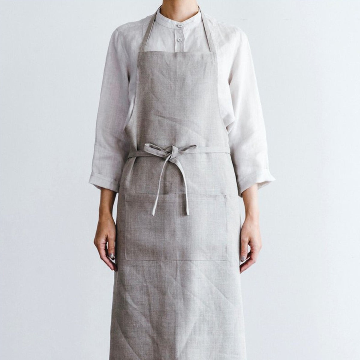 Fog Linen Work Linen Full Apron: Natural: Official Stockist