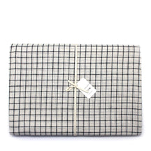 Fog Linen Work Table Cloth - Cream + Black Fine Check