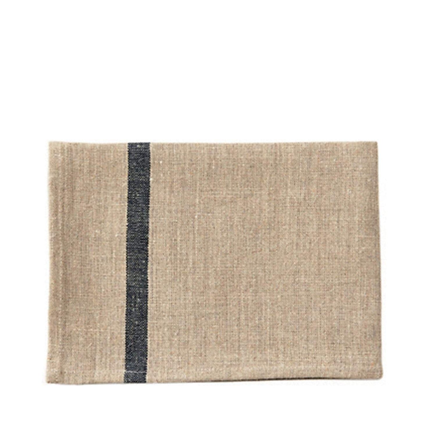 Fog Linen Work Tea Towel - Ecru with Navy Stripe