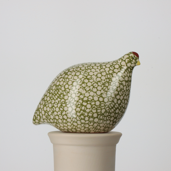 Les Ceramiques de Lussan Quail Standing - Green