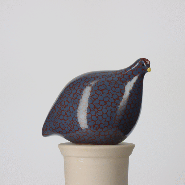 Les Ceramiques de Lussan Quail Standing - Blue/Red
