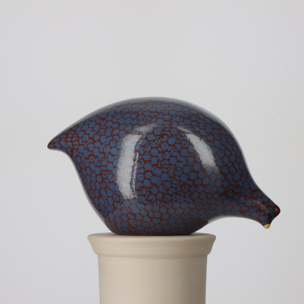 Les Ceramiques de Lussan Quail Pecking - Blue/Red