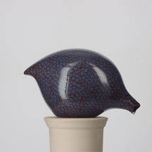 Les Ceramiques de Lussan Quail Pecking - Blue/Red