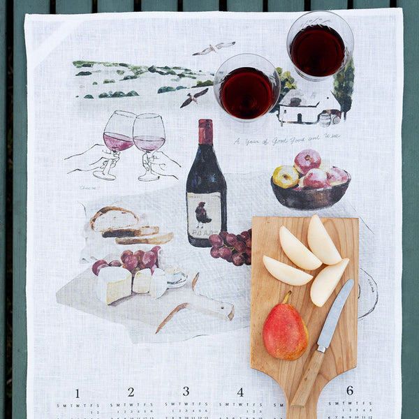 2027 Linen Calendar Good Food and Wine