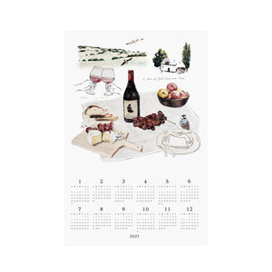 2027 Linen Calendar Good Food and Wine
