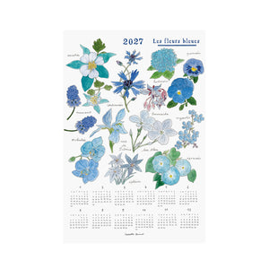 2027 Linen Calendar Les Fleurs Bleues