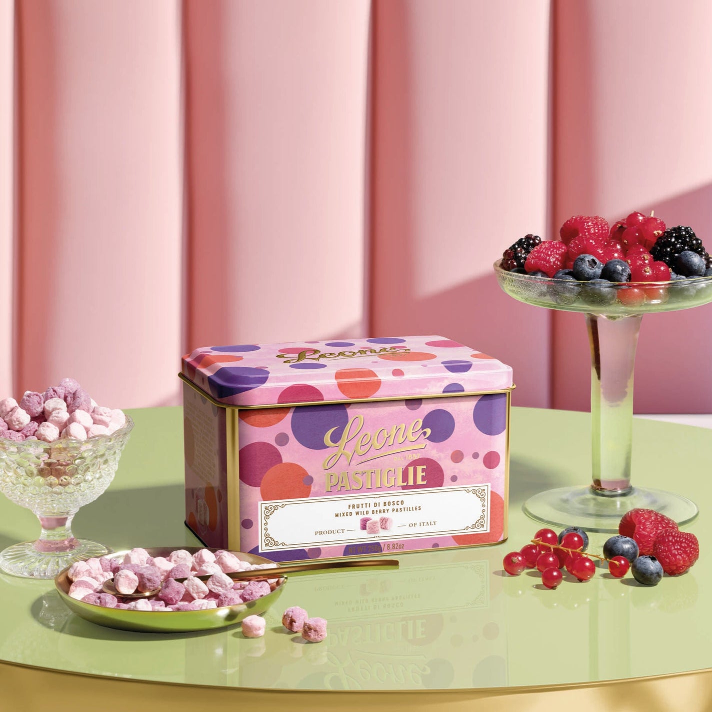 Leone 1857 Mixed Wild Berry Pastilles Tin - 250g